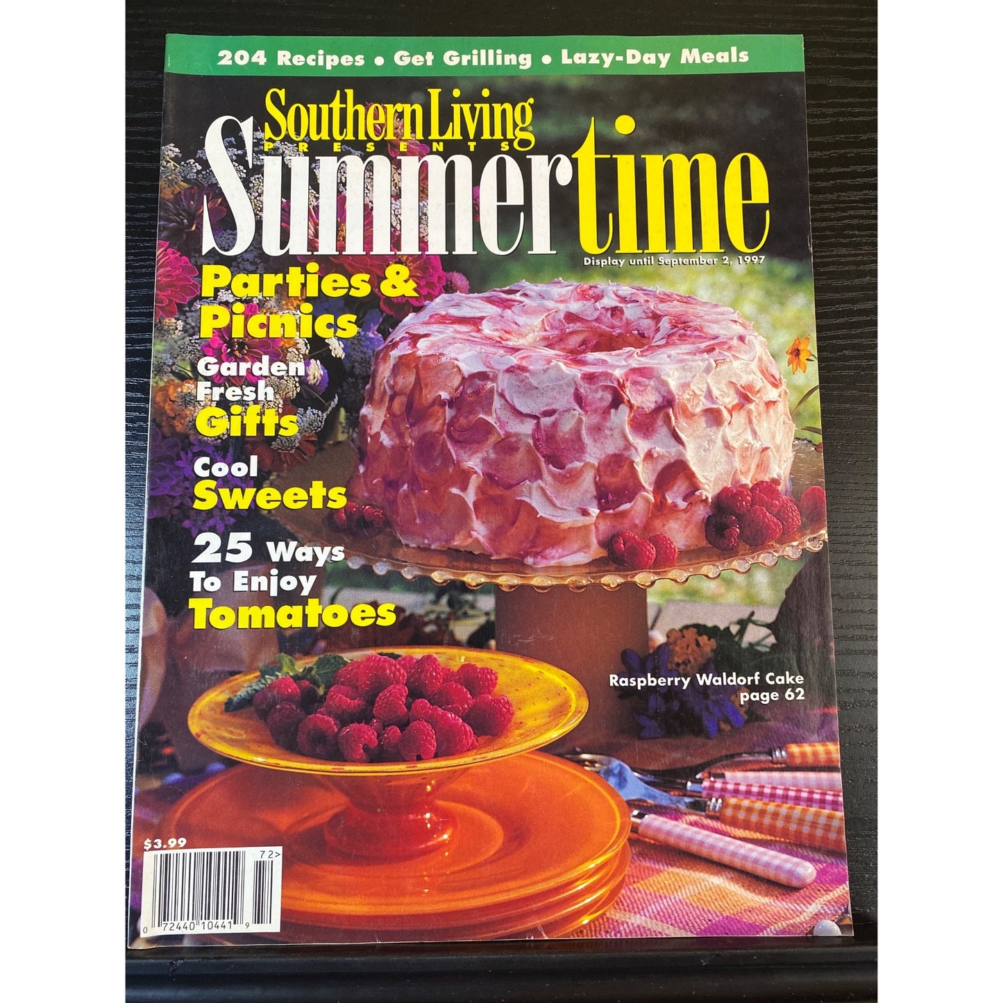 Southern Living Summertime Magazine 1997 Parties Picnics Tomato Tips Raspberry Cake