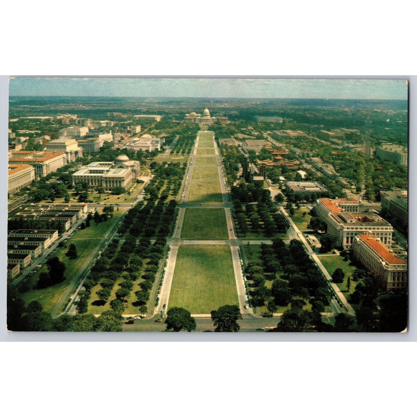Washington DC The Mall Capitol & Washington Monument Aerial View Postcard