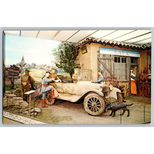West Point NY New York US Army Staff Car WWI French Town Scene Postcard