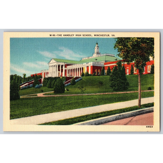 Winchester VA Virginia Handley High School Scenic View White Border Postcard