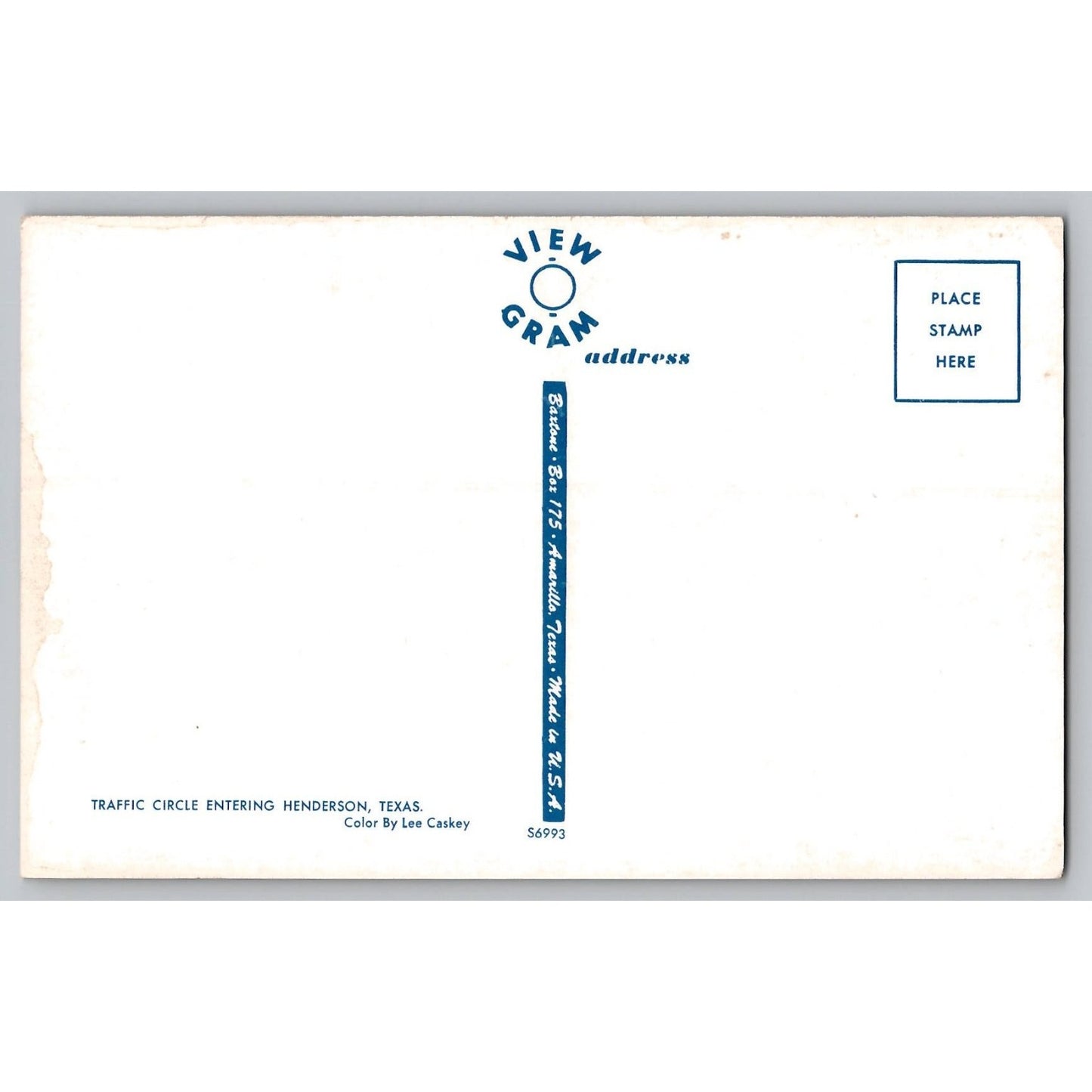 Henderson TX Texas Traffic Circle Chrome Postcard Lee Caskey