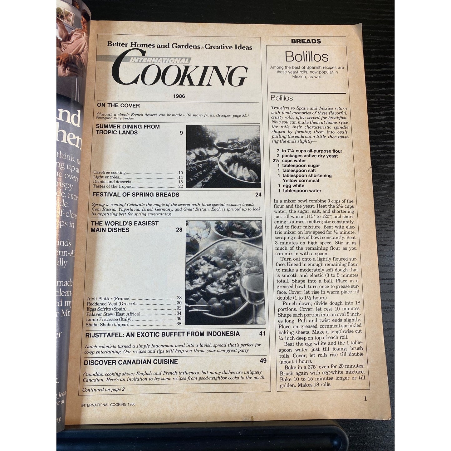 Better Homes And Gardens Magazine 1986 International Cooking Recipes Cuisine