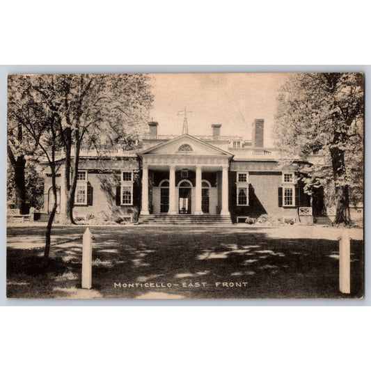 Charlottesville VA Virginia Monticello East Front Thomas Jefferson Postcard