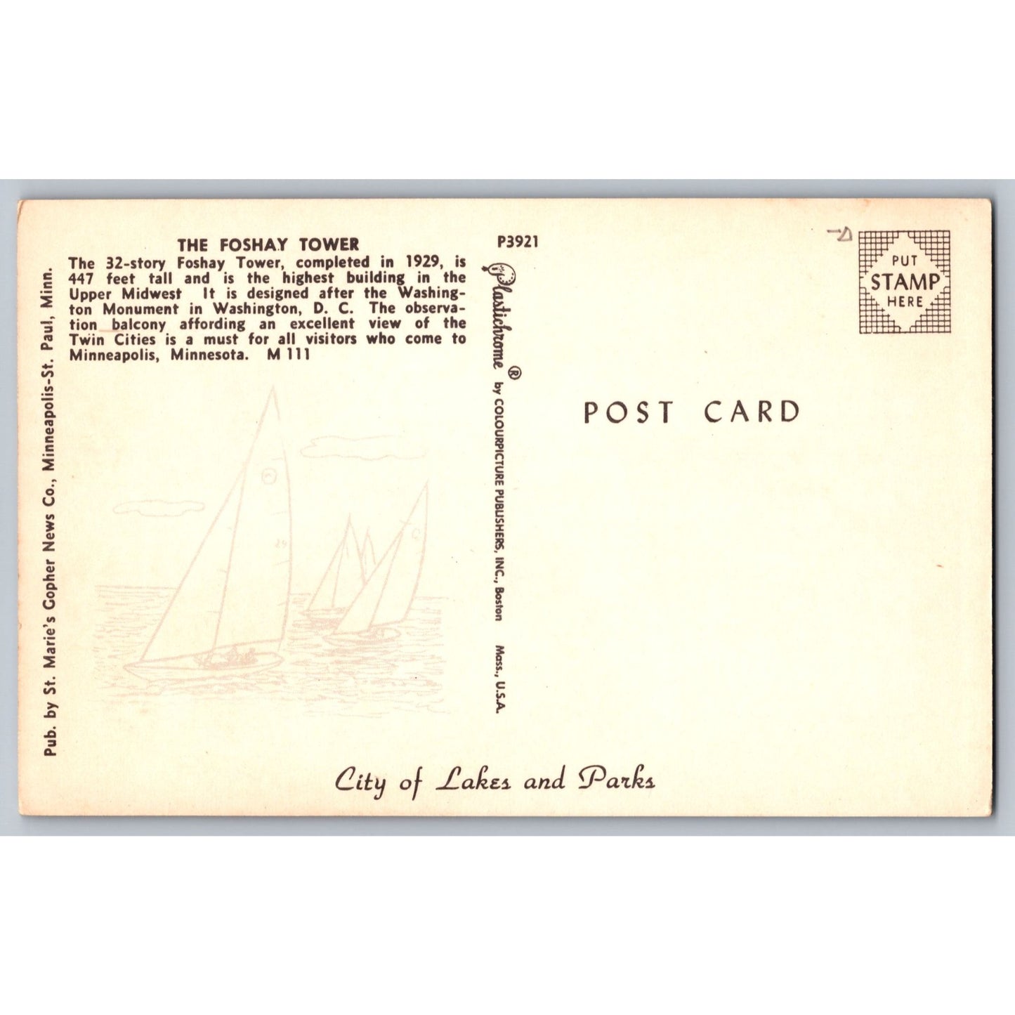 Minneapolis MN Minnesota The Foshay Tower Chrome Postcard Unused