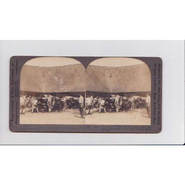 Heavy 12-Inch Mortars Gun Crew Loading Stereoview Keystone View Co.
