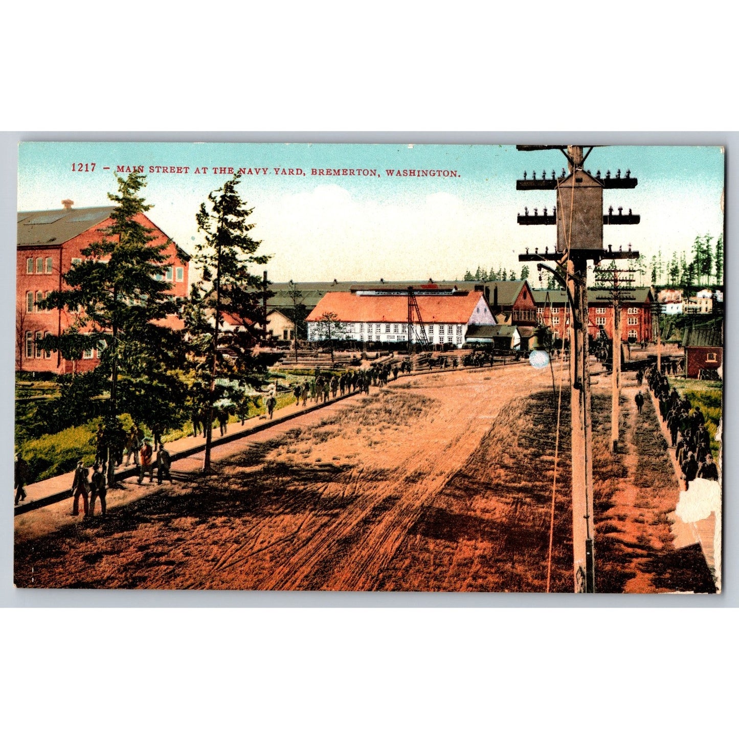 Bremerton WA Washington Main Street Navy Yard Divided Back Postcard ED Mitchell