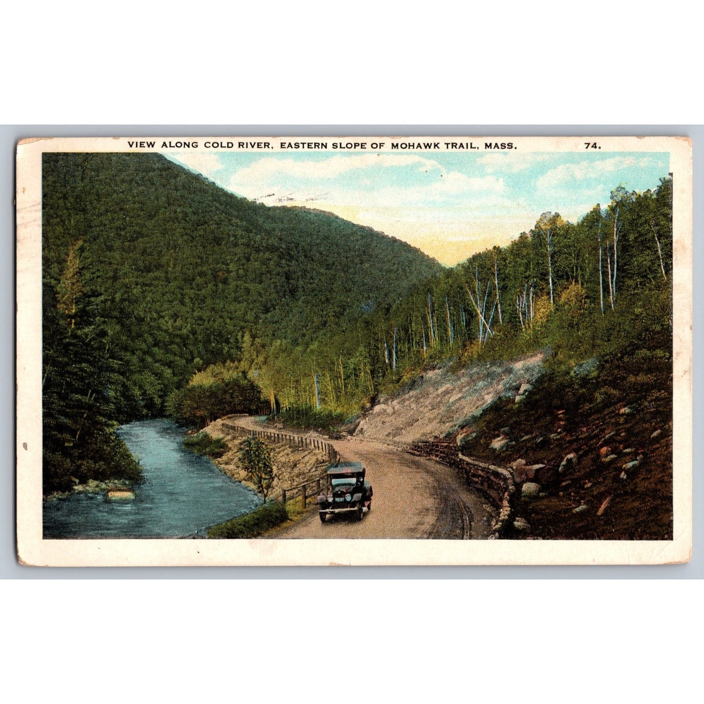 Mohawk Trail MA Massachusetts Cold River Eastern Slope 1923 Postcard Used