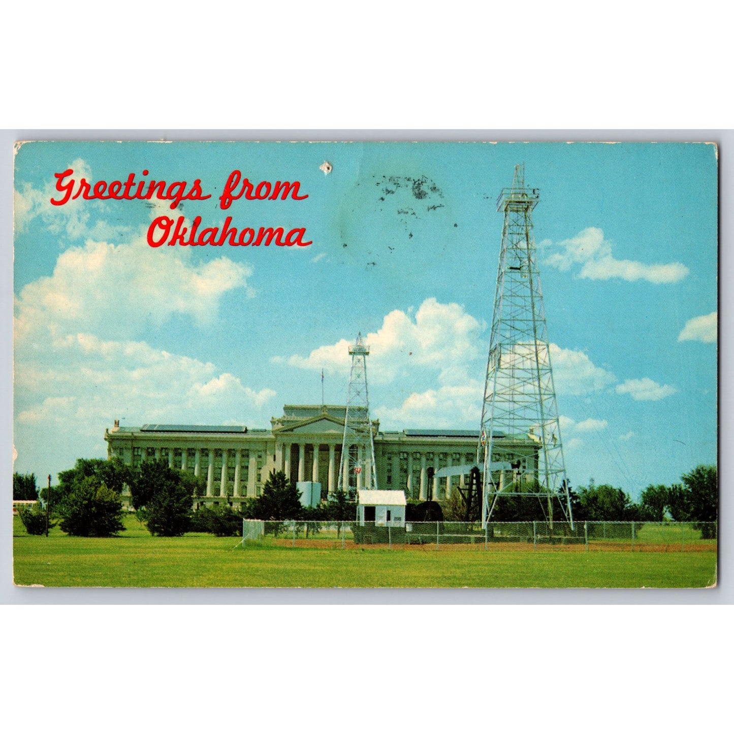Oklahoma City OK State Capital 1971 Greetings From Oil Wells Chrome Postcard