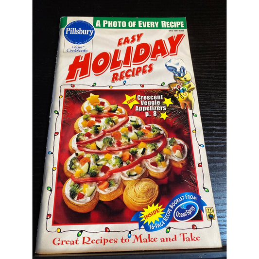 Pillsbury Holiday Recipes Cookbook Booklet Easy Appetizers & Desserts 1997
