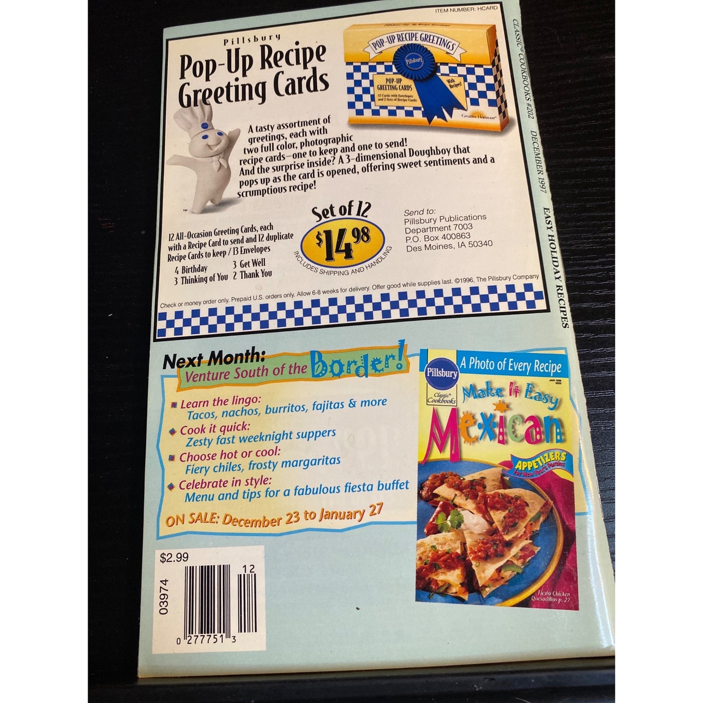 Pillsbury Holiday Recipes Cookbook Booklet Easy Appetizers & Desserts 1997