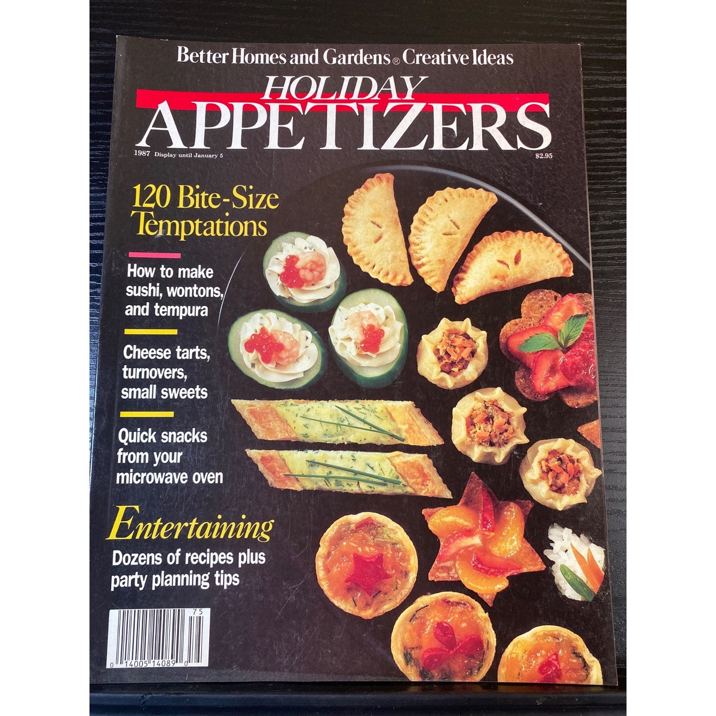 Better Homes & Gardens Magazine 1987 Holiday Appetizers Bite Size Recipes Party