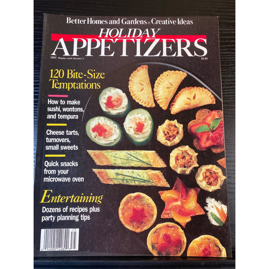 Better Homes & Gardens Magazine 1987 Holiday Appetizers Bite Size Recipes Party