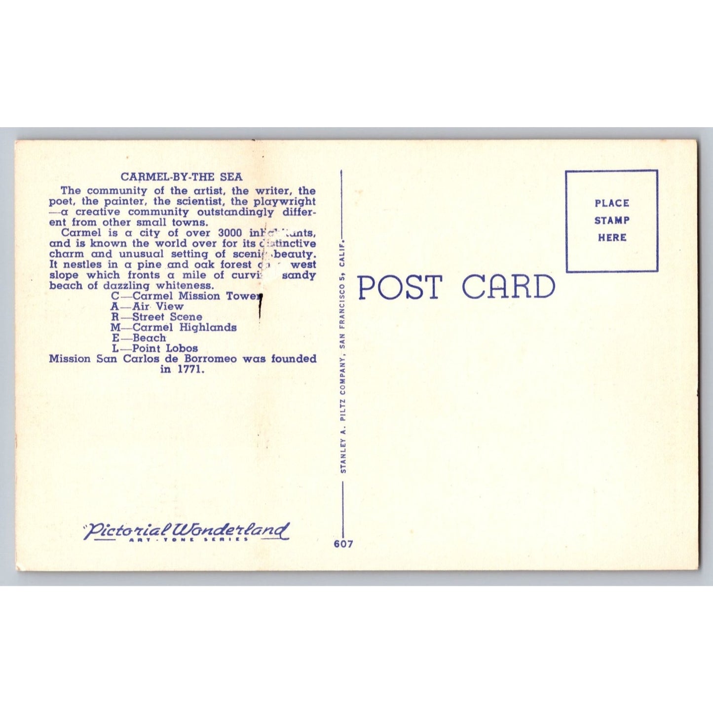 Carmel CA California Large Letter Greetings from Linen Postcard Curt Teich