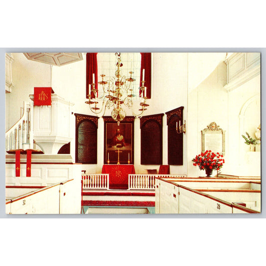 Boston MA Massachusetts Interior Of Old North Church Paul Revere Fame Postcard