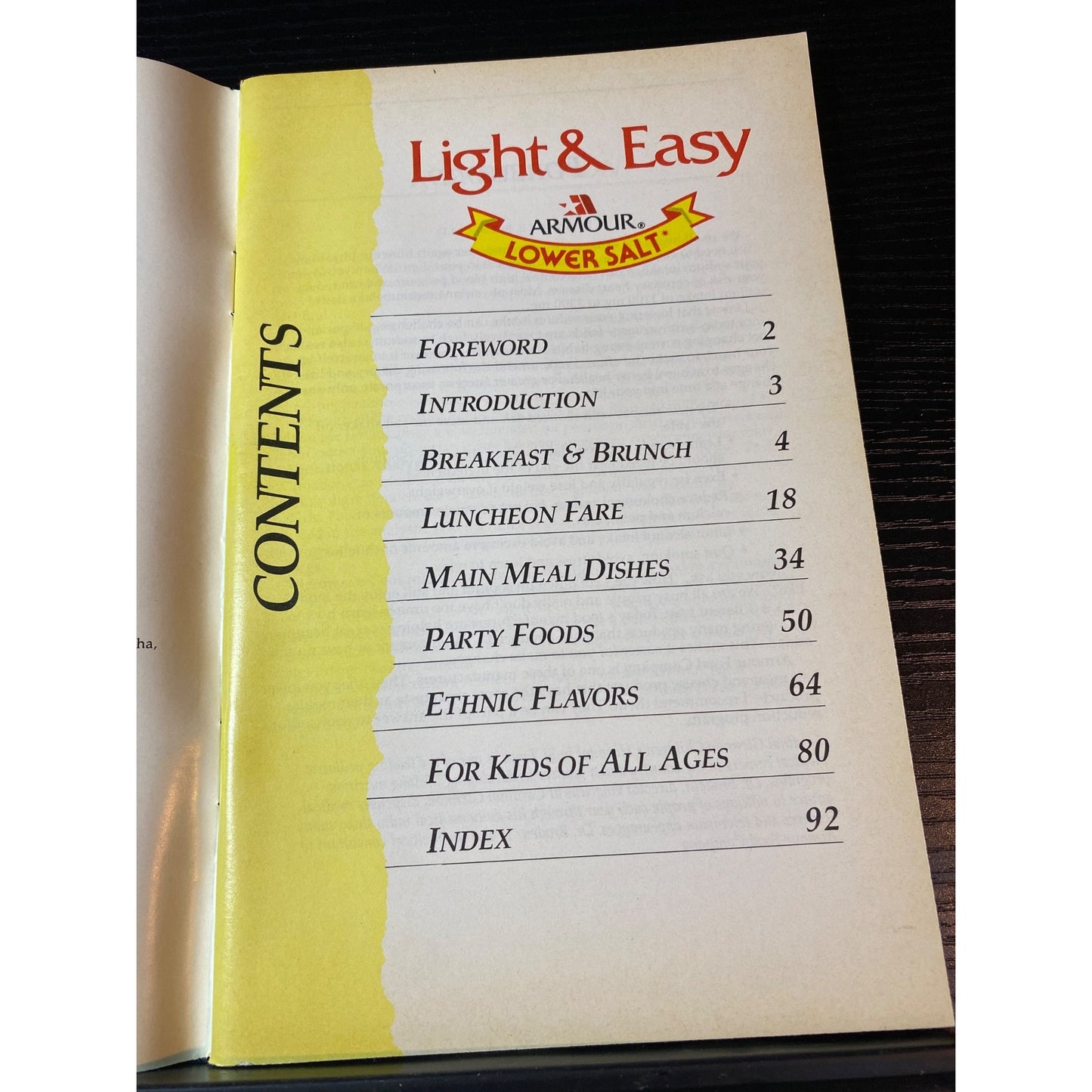 Favorite Recipes Light & Easy Cookbook By Armour Lower Salt Edition 1999 Softcover