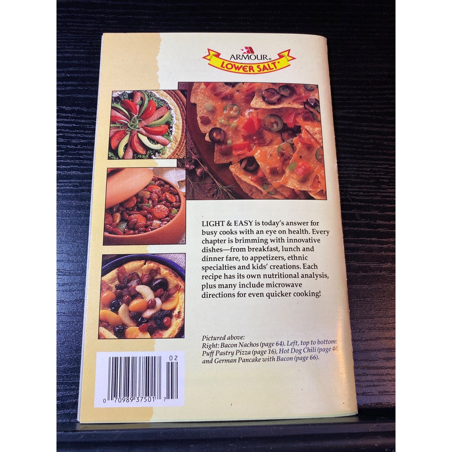 Favorite Recipes Light & Easy Cookbook By Armour Lower Salt Edition 1999 Softcover