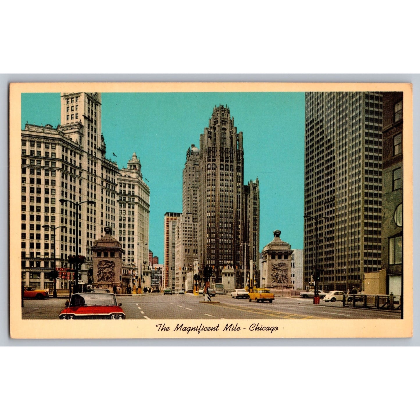 Chicago IL Illinois Wrigley Tribune Equitable Michigan Ave Chrome Postcard