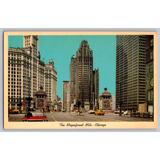 Chicago IL Illinois Wrigley Tribune Equitable Michigan Ave Chrome Postcard