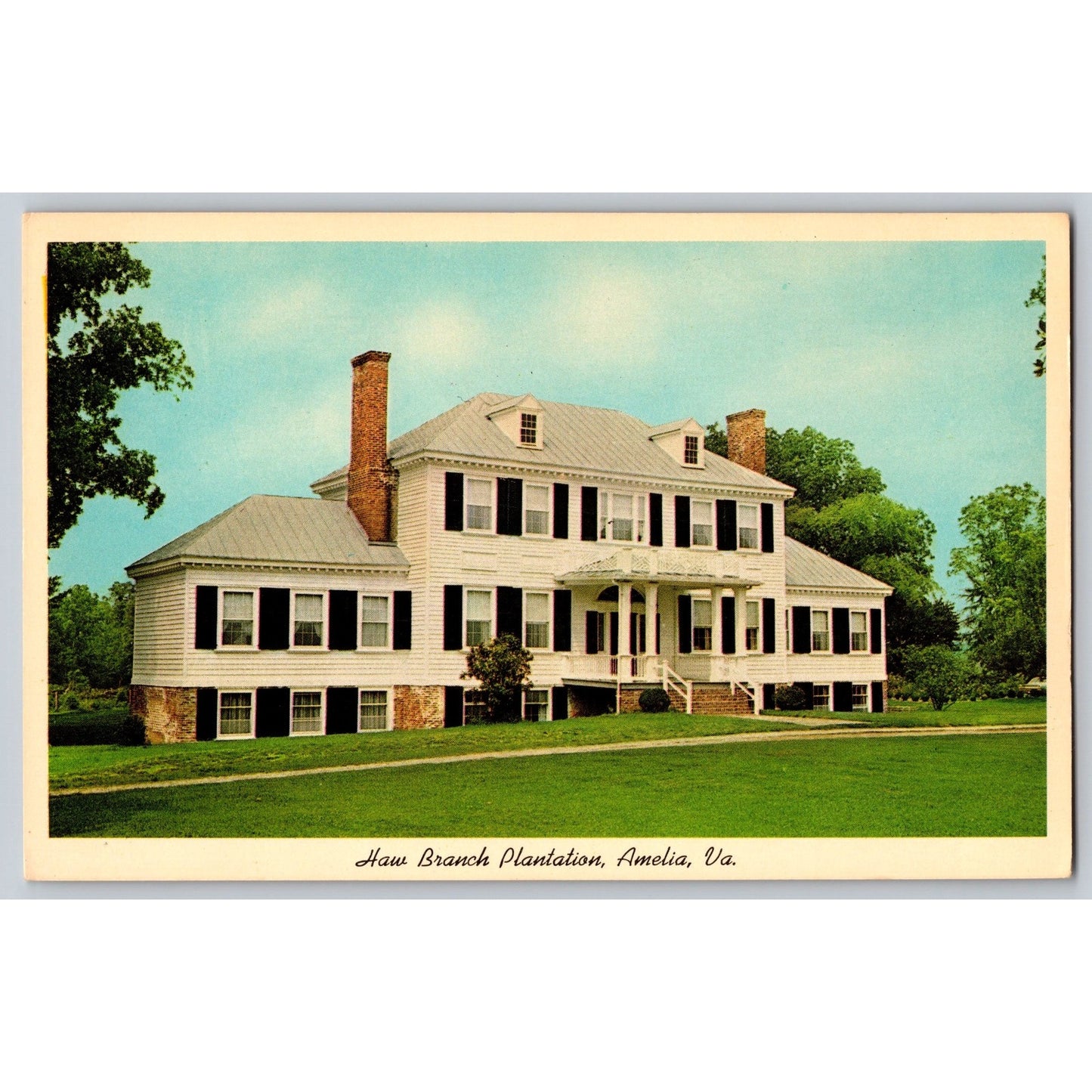 Amelia VA Virginia Haw Branch Plantation Chrome Postcard Curt Teich