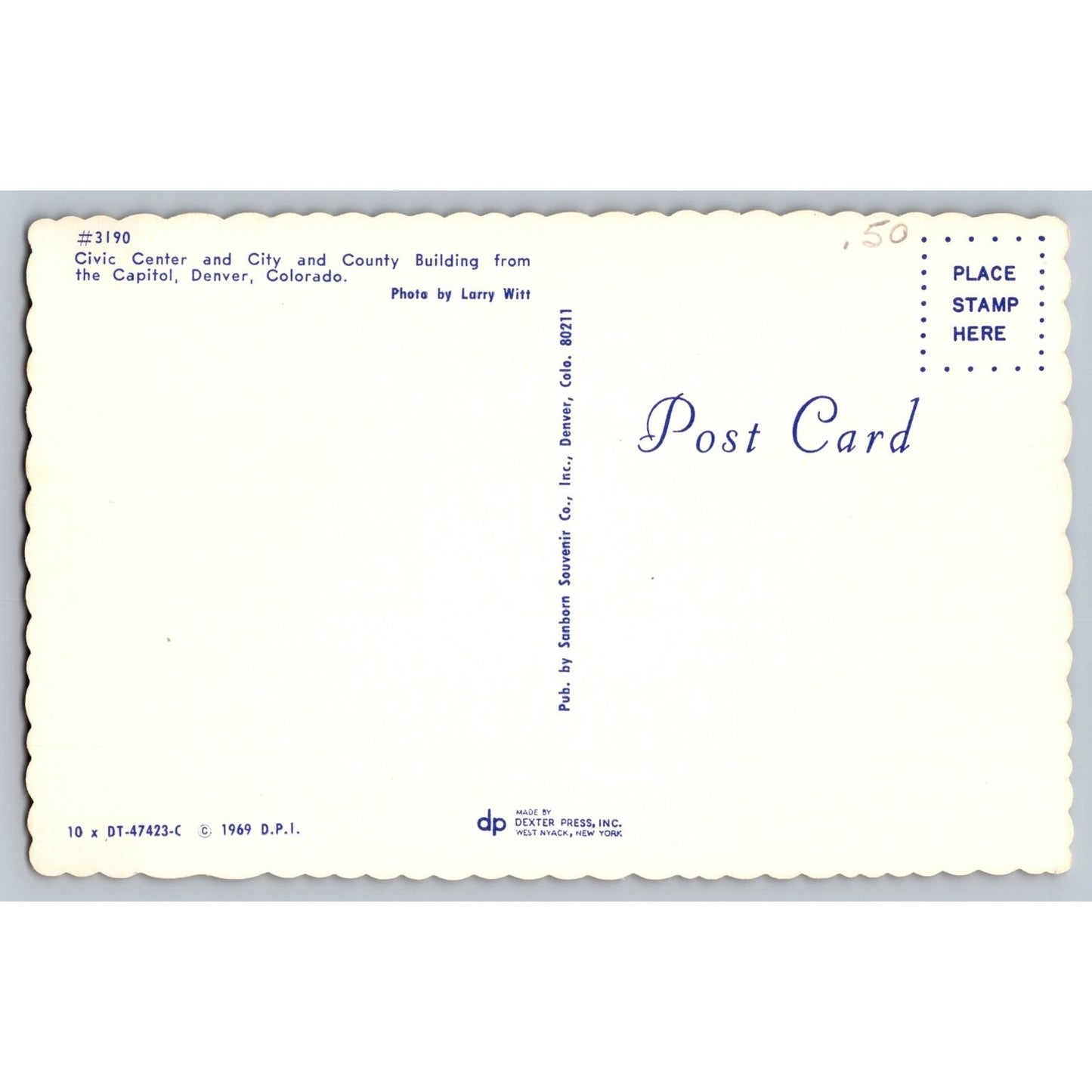 Denver CO Colorado City and County Building 1969 Chrome Postcard Larry Witt