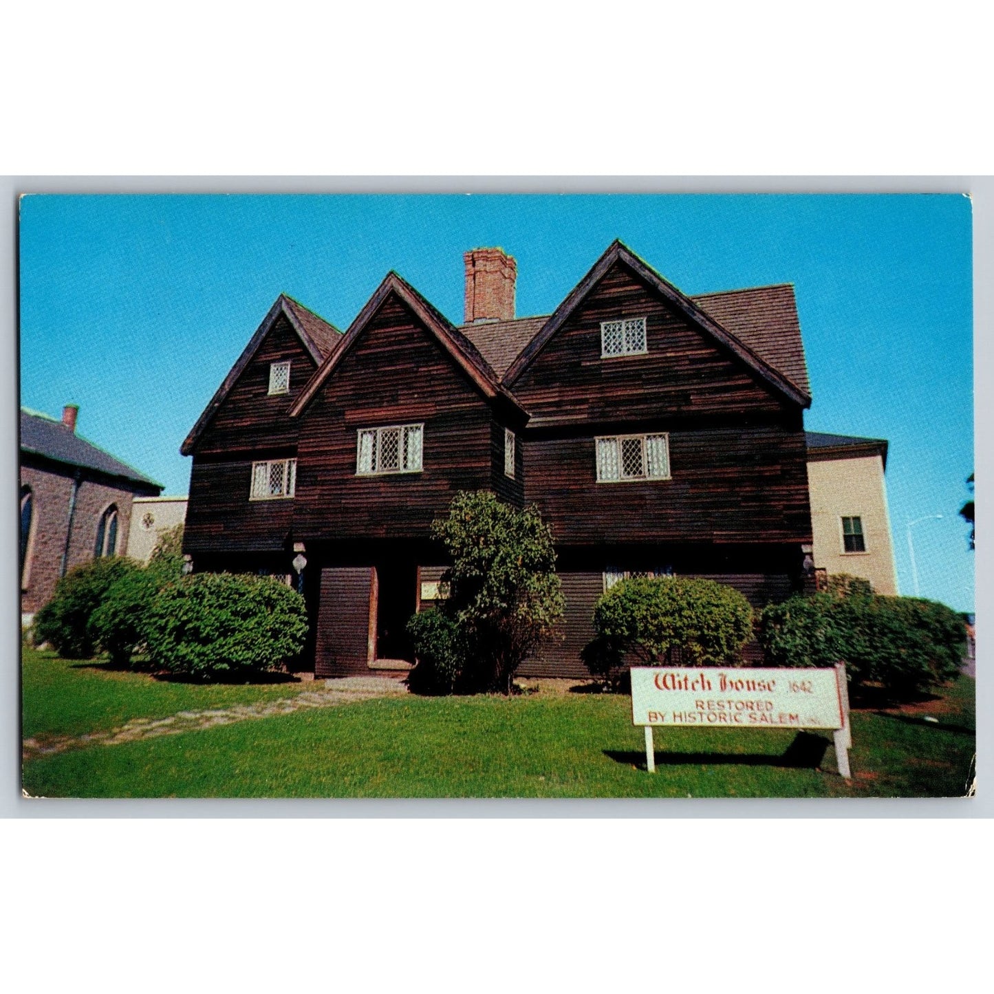 Salem MA Massachusetts Witch House Witchcraft Chrome Postcard Sanborn Studios