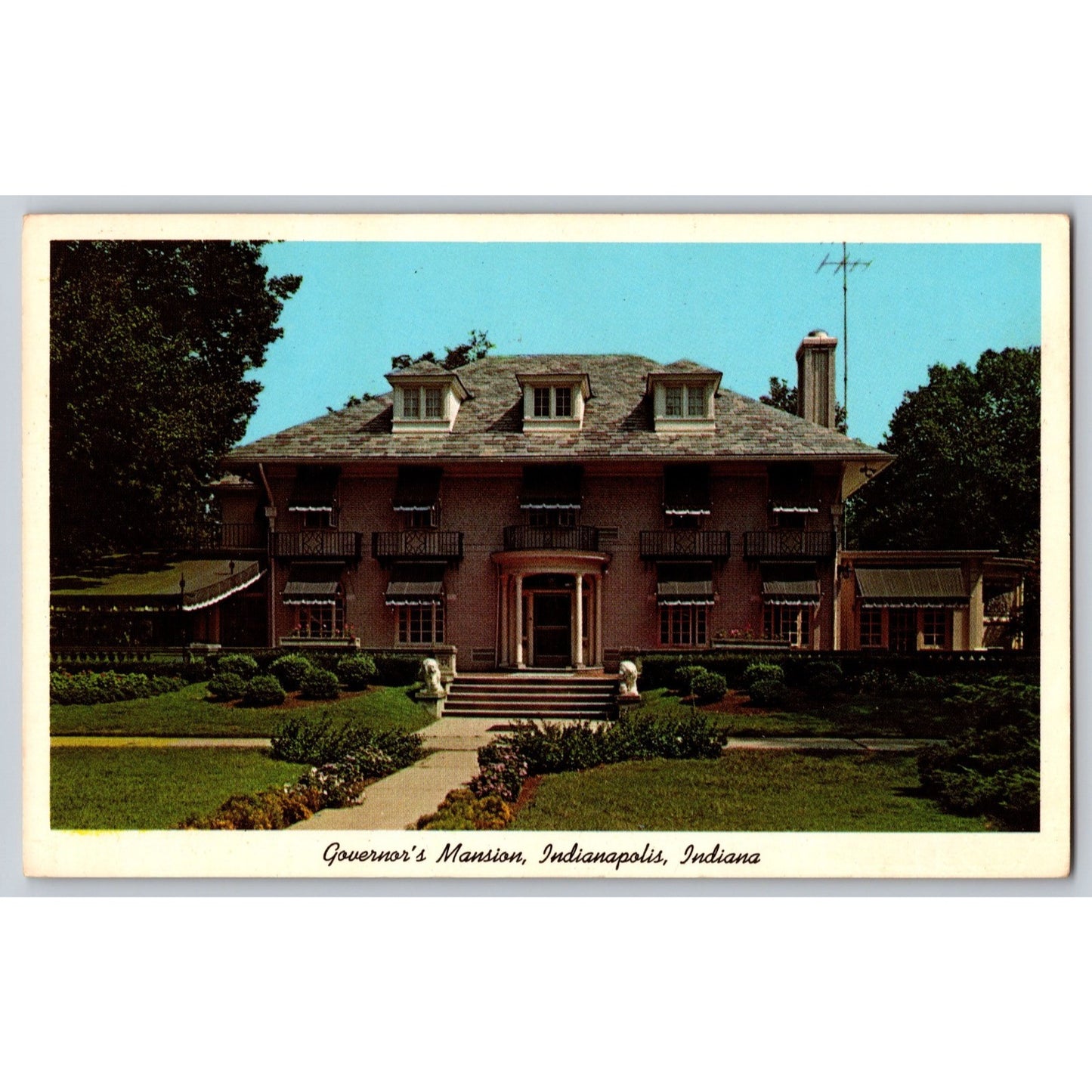 Indianapolis IN Indiana Governor's Mansion Chrome Postcard Unused