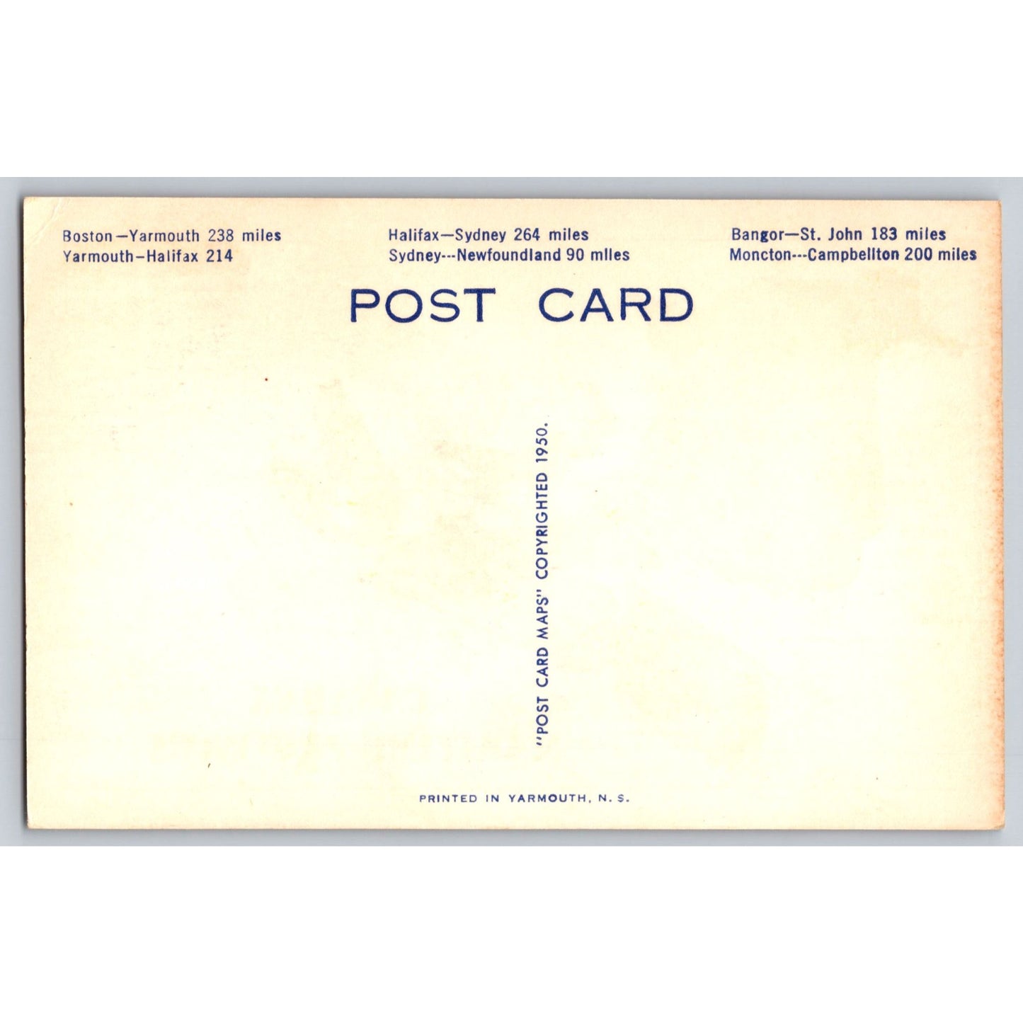 Canada Maritime Provinces Map Postcard Historical Geography Reference