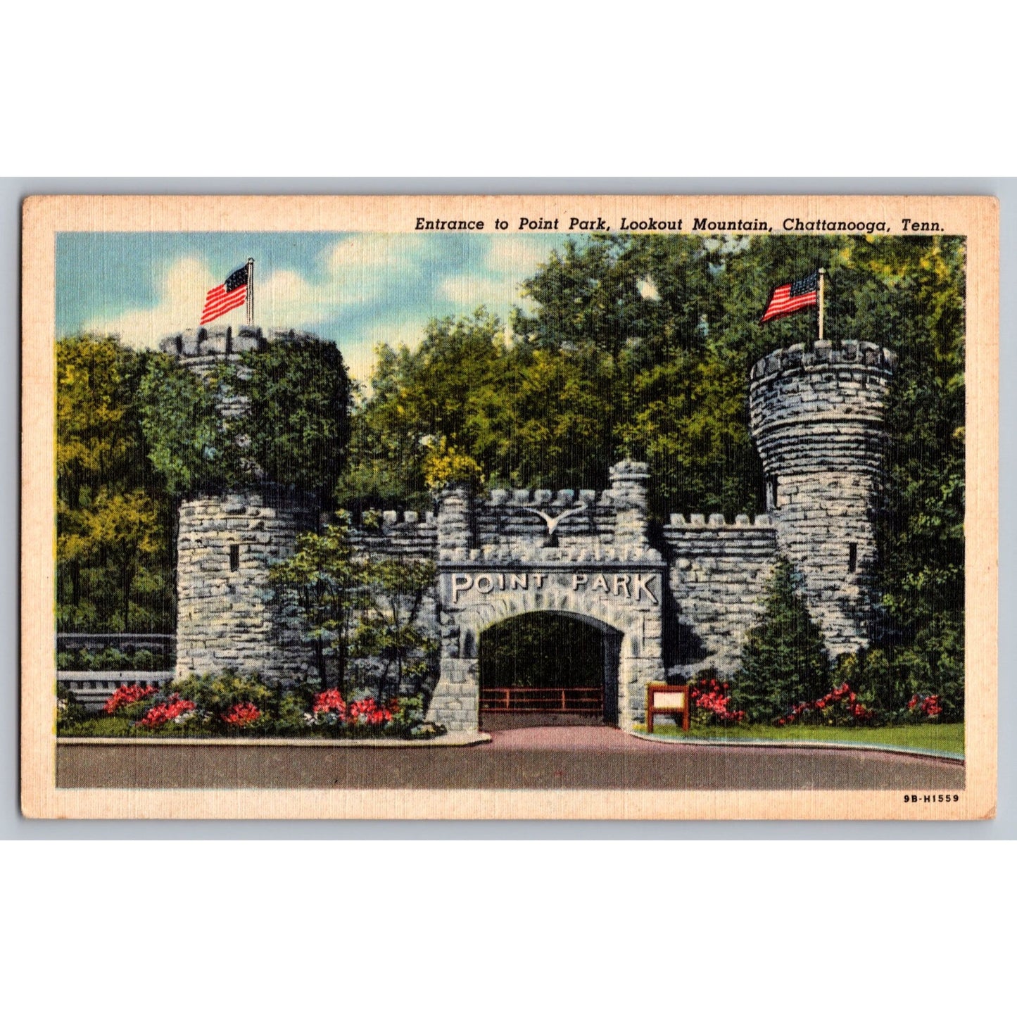 Chattanooga TN Tennessee Point Park Lookout Mountain Entrance Gate 1905 Postcard