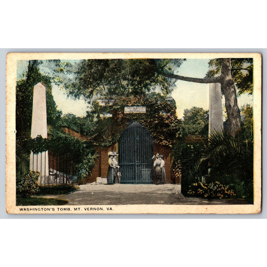 Mt Vernon VA Virginia Washington's Tomb 1923 White Border Postcard Used