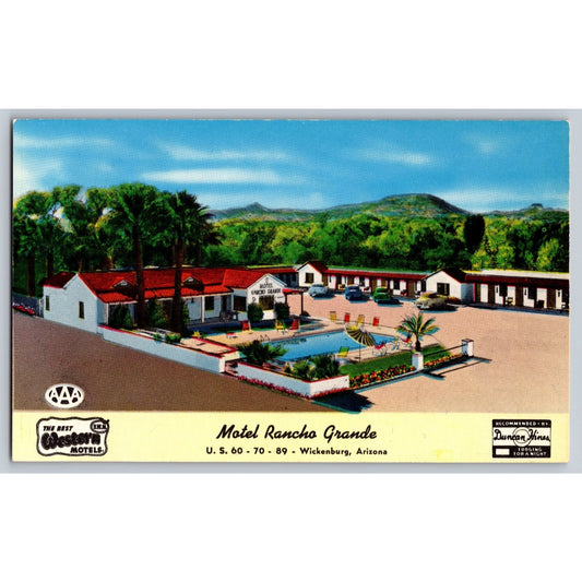 Wickenburg AZ Arizona Motel Rancho Grande Illustrated Postcard Unused