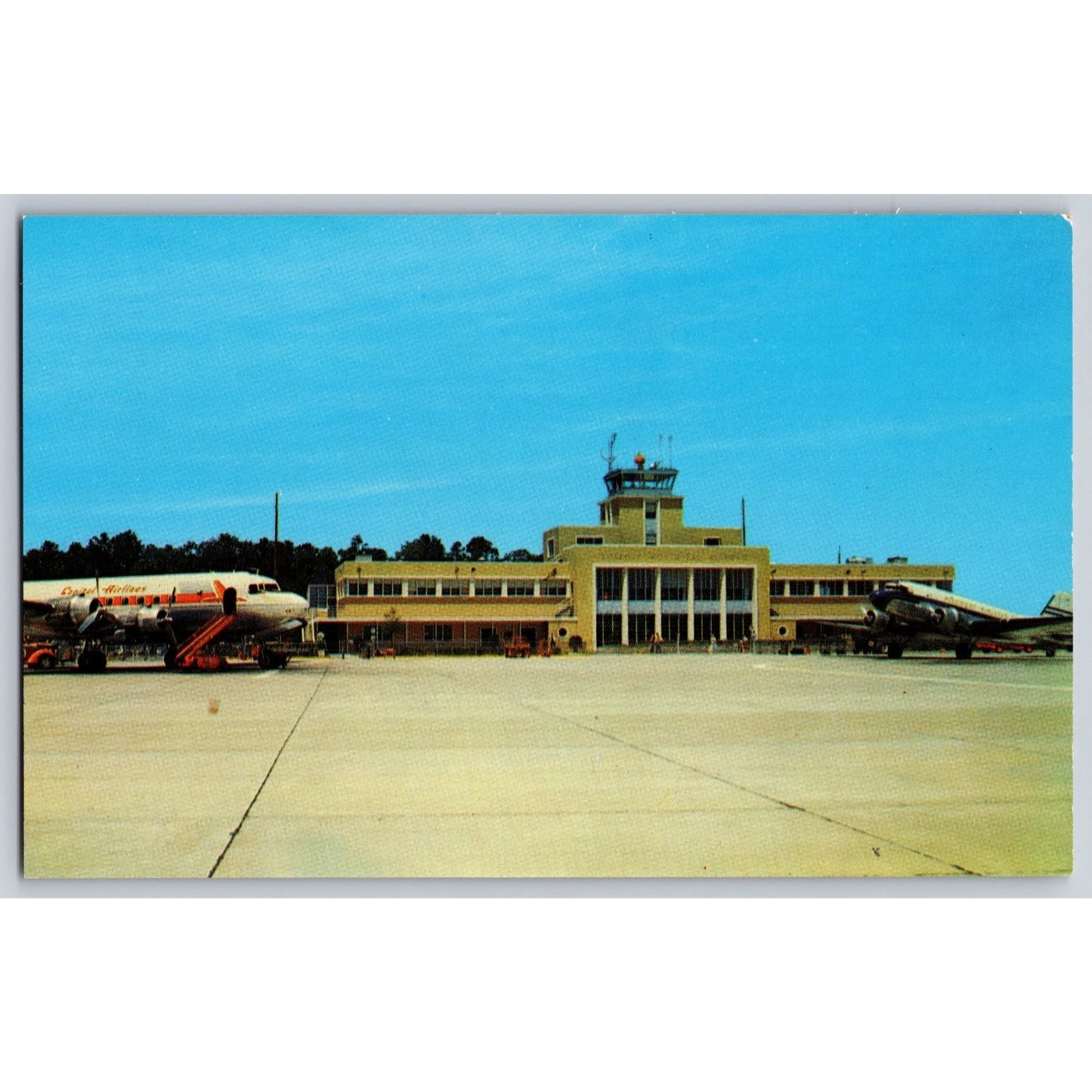 Norfolk VA Virginia Municipal Airport Administration Building Chrome Postcard