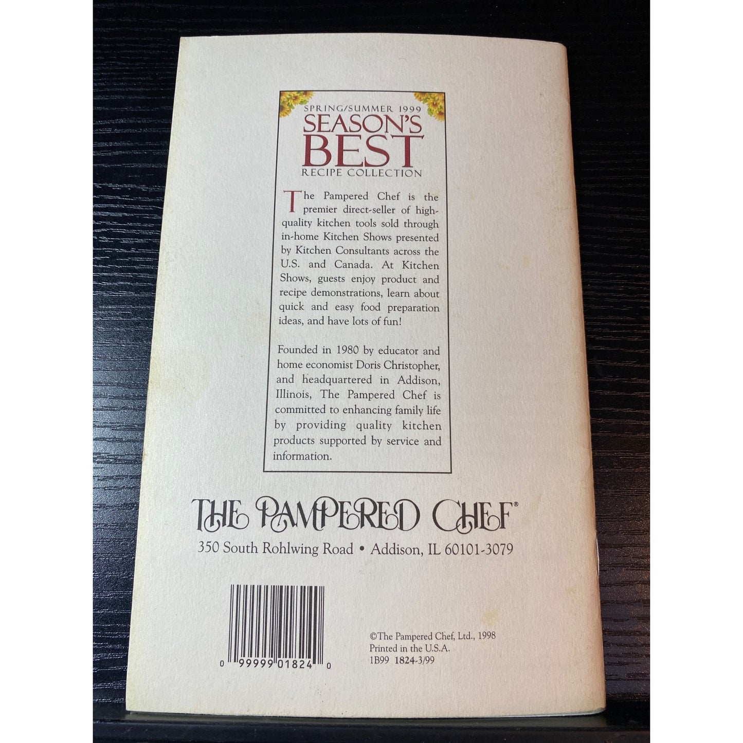 The Pampered Chef Seasons Best Recipe CollectionSpring/Summer 1999 Cookbook