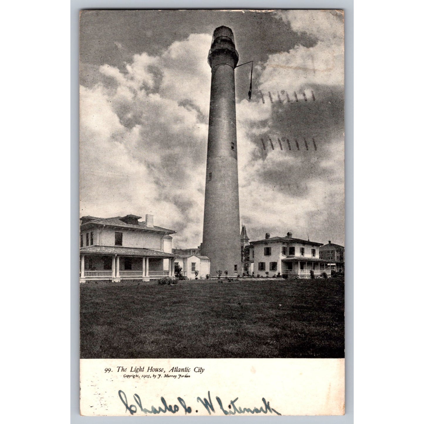 Atlantic City NJ New Jersey Lighthouse 1905 Undivided Back Postcard Used
