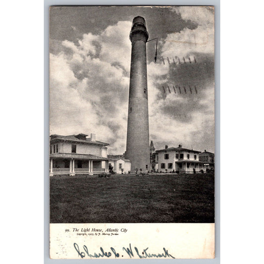 Atlantic City NJ New Jersey Lighthouse 1905 Undivided Back Postcard Used