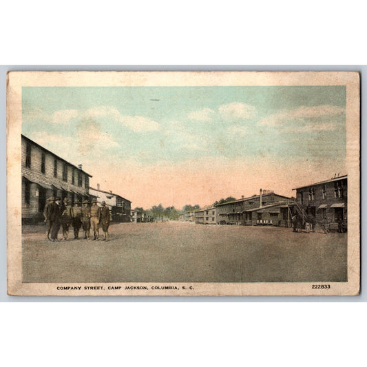 Columbis SC South Carolina Company Street Camp Jackson 1918 WWI Postcard