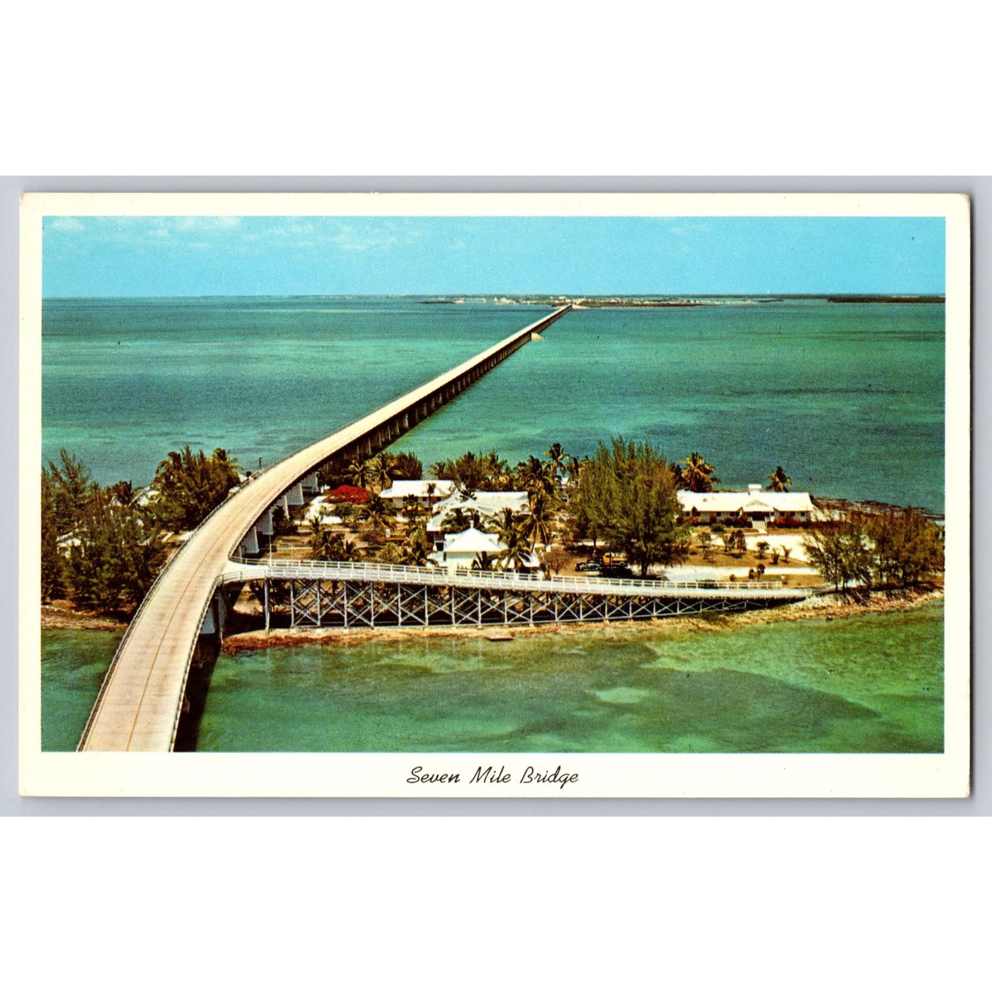 Pigeon Key FL Florida Seven Mile Bridge Scenic View Chrome Postcard Unused