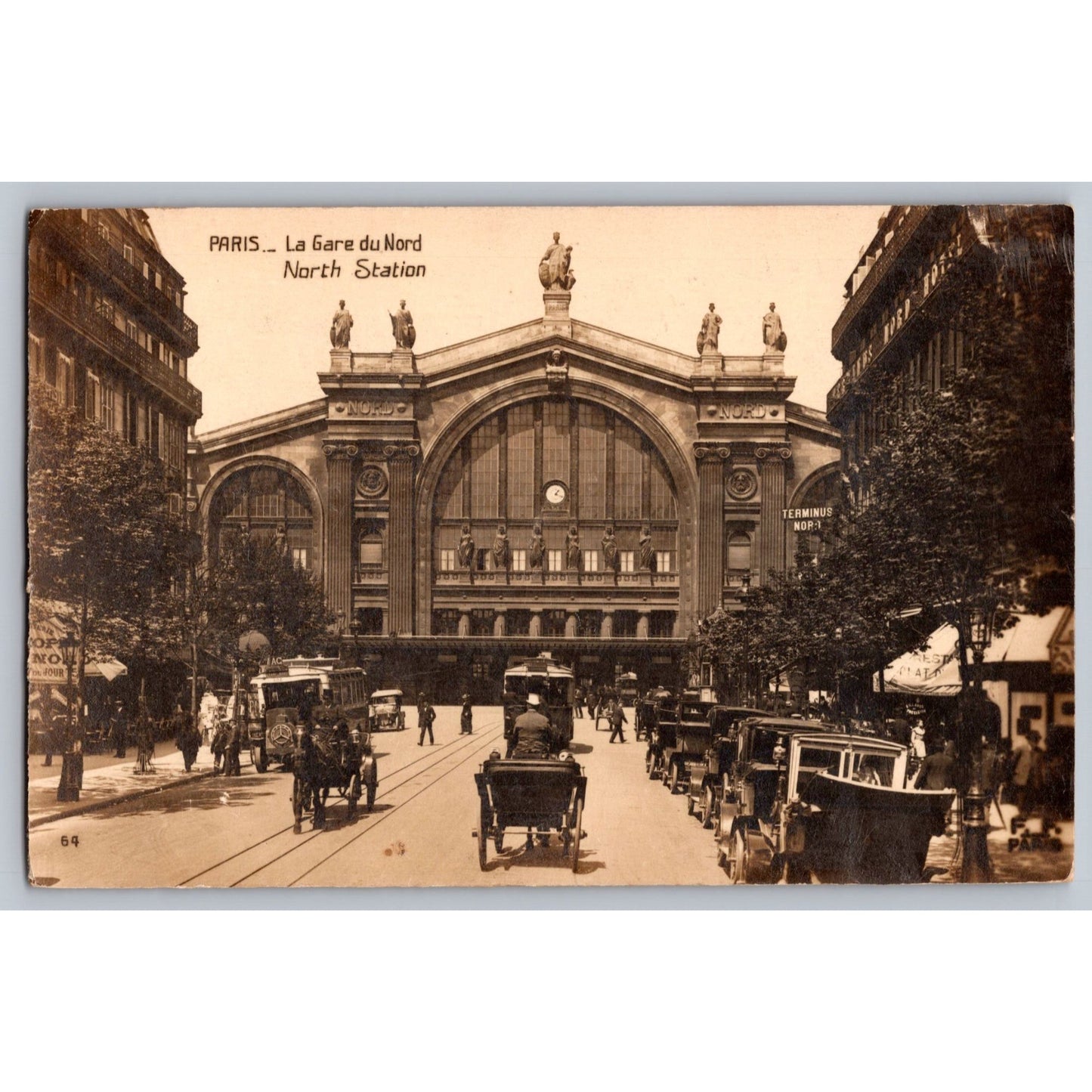 Paris France Gare Du Nord Historic Train Station Architectural Postcard