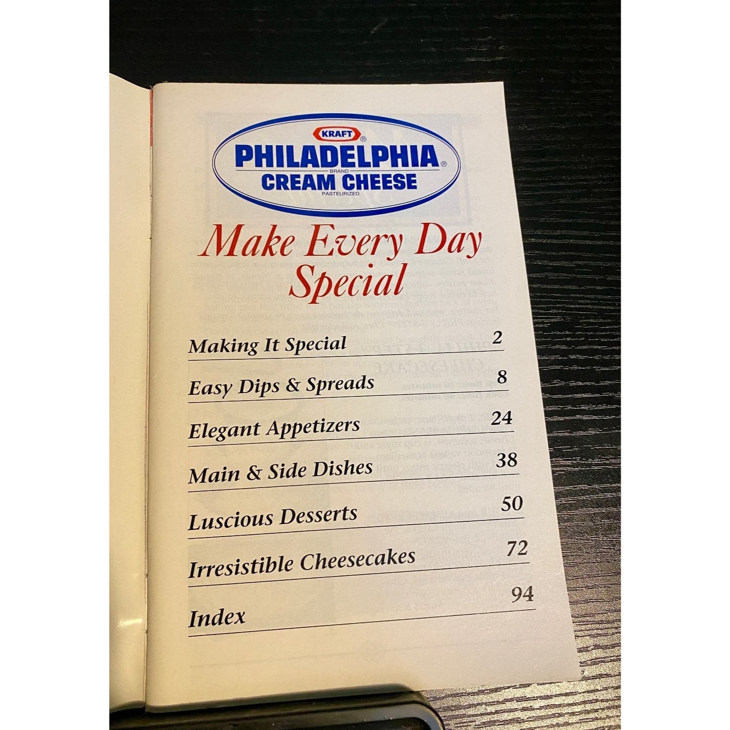 Favorite Recipes Cookbook Booklet 1996 Cream Cheese - Make Every Day Special