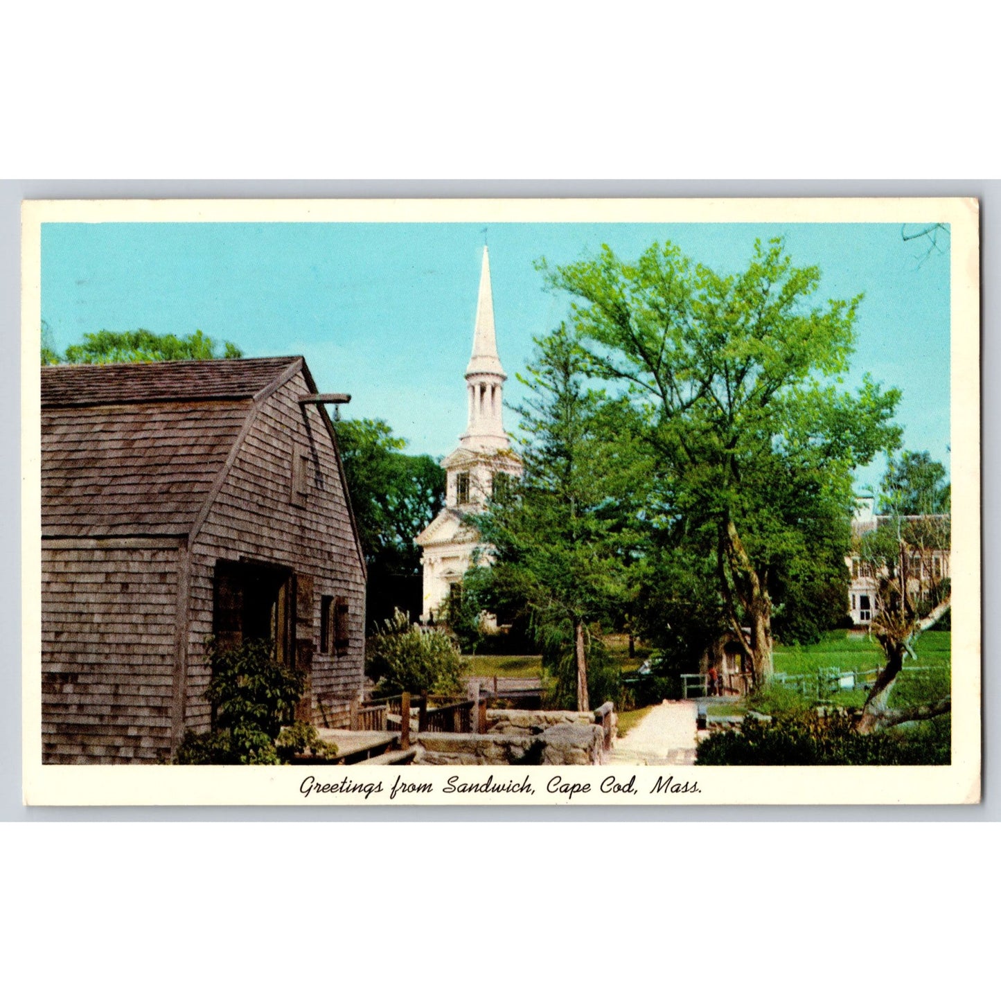 Sandwich Cape Cod MA Massachusetts Dexter Mill 1986 Chrome Postcard Used
