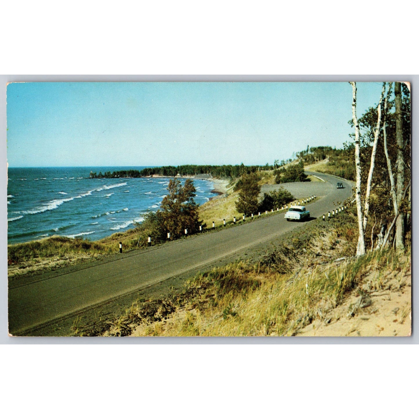 Spring Lake MI Michigan Scenic Highway 1955 Chrome Postcard Used LL Cook Co