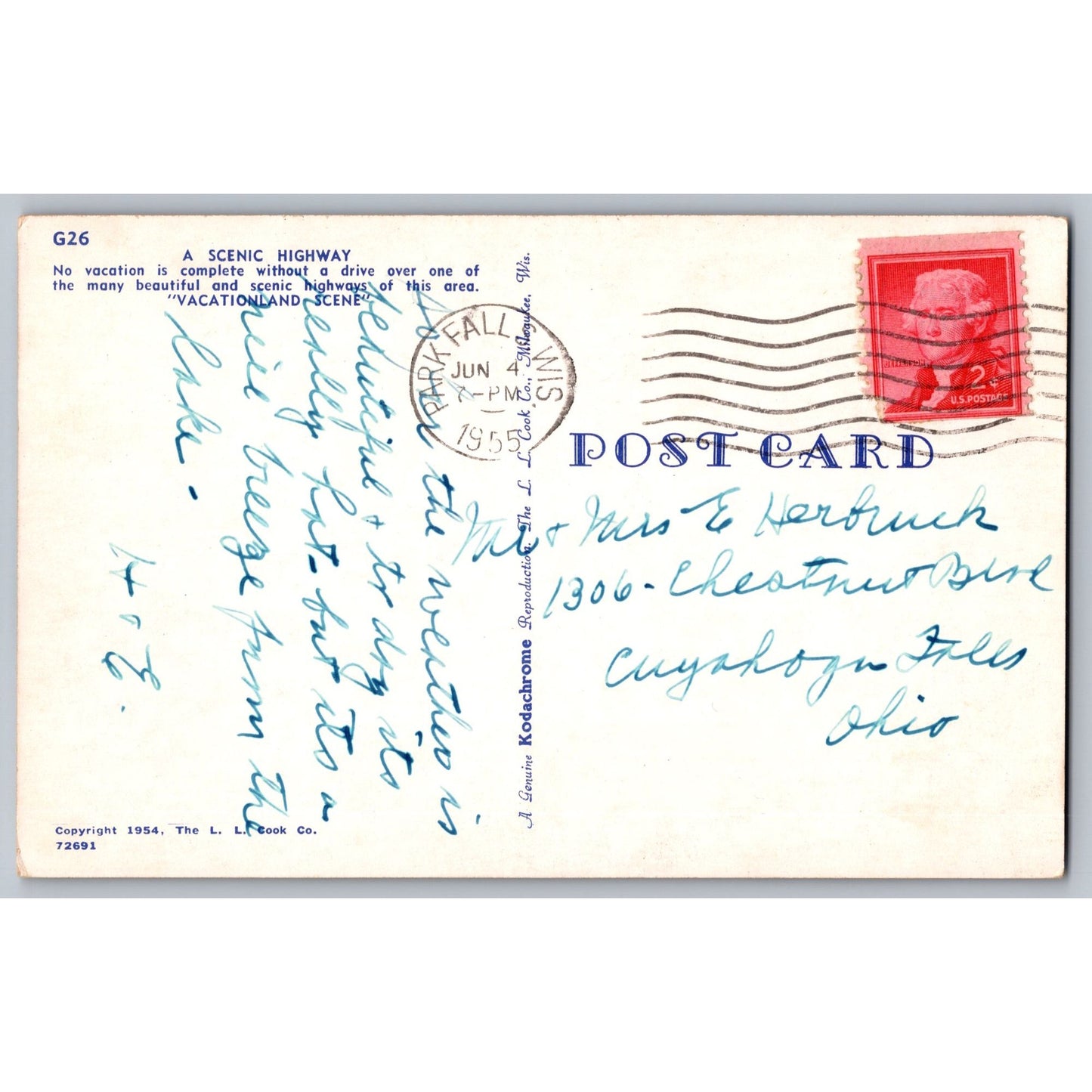 Spring Lake MI Michigan Scenic Highway 1955 Chrome Postcard Used LL Cook Co