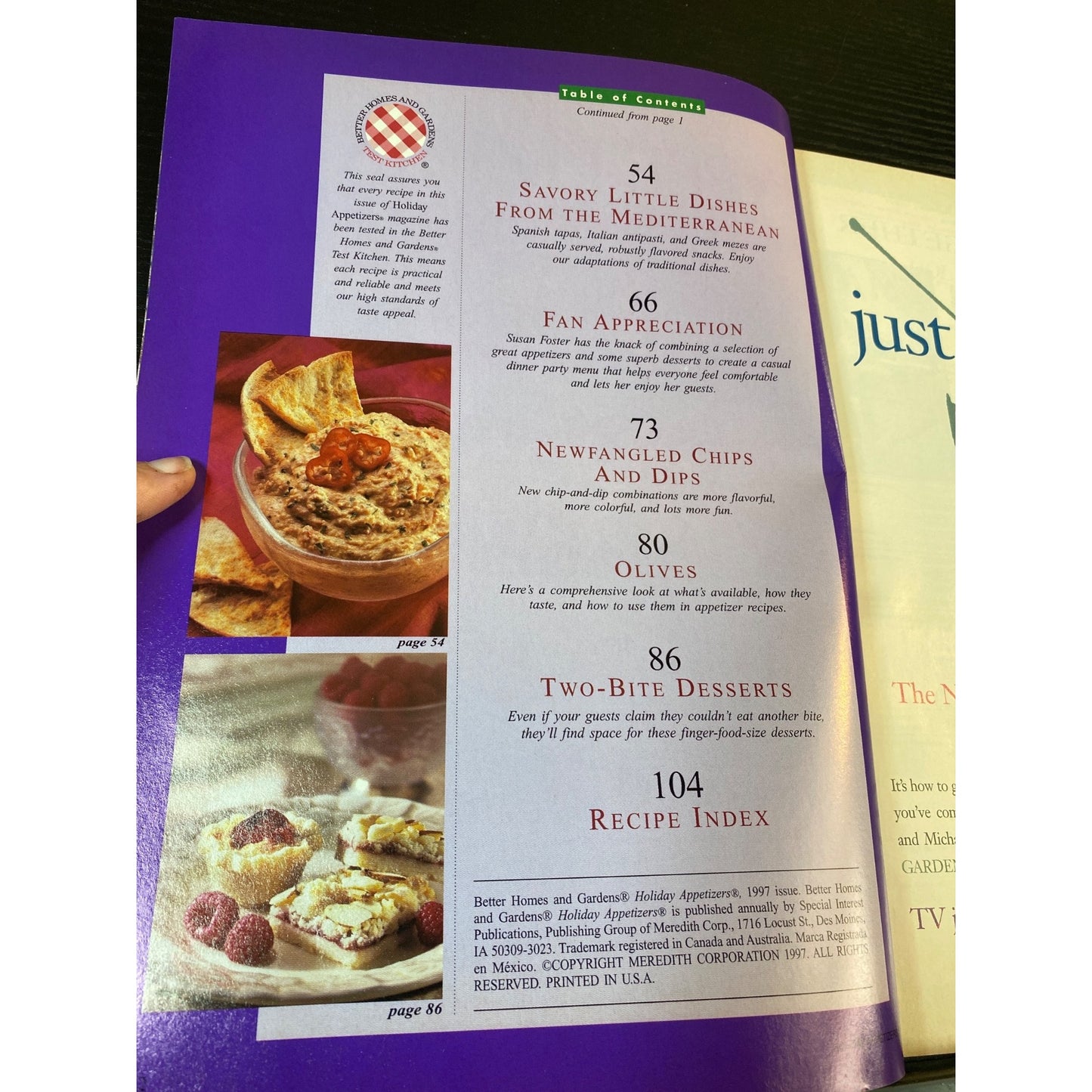 Better Homes & Gardens Holiday Appetizers Cooking Magazine 1997 Special Issue
