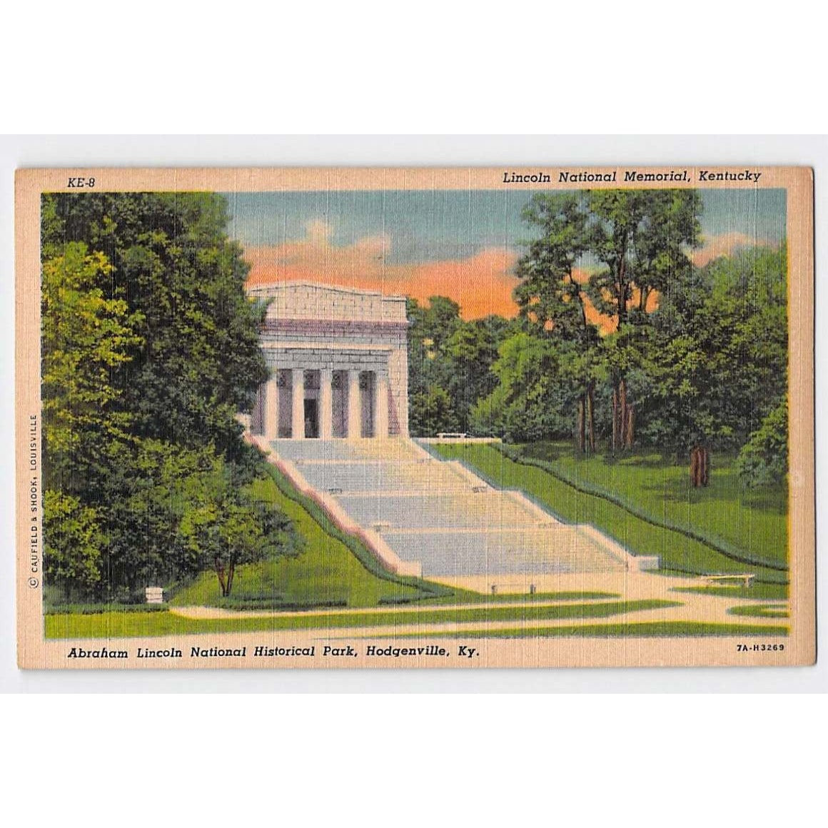 Hodgenville KY Kentucky Lincoln Memorial Linen Postcard Unused