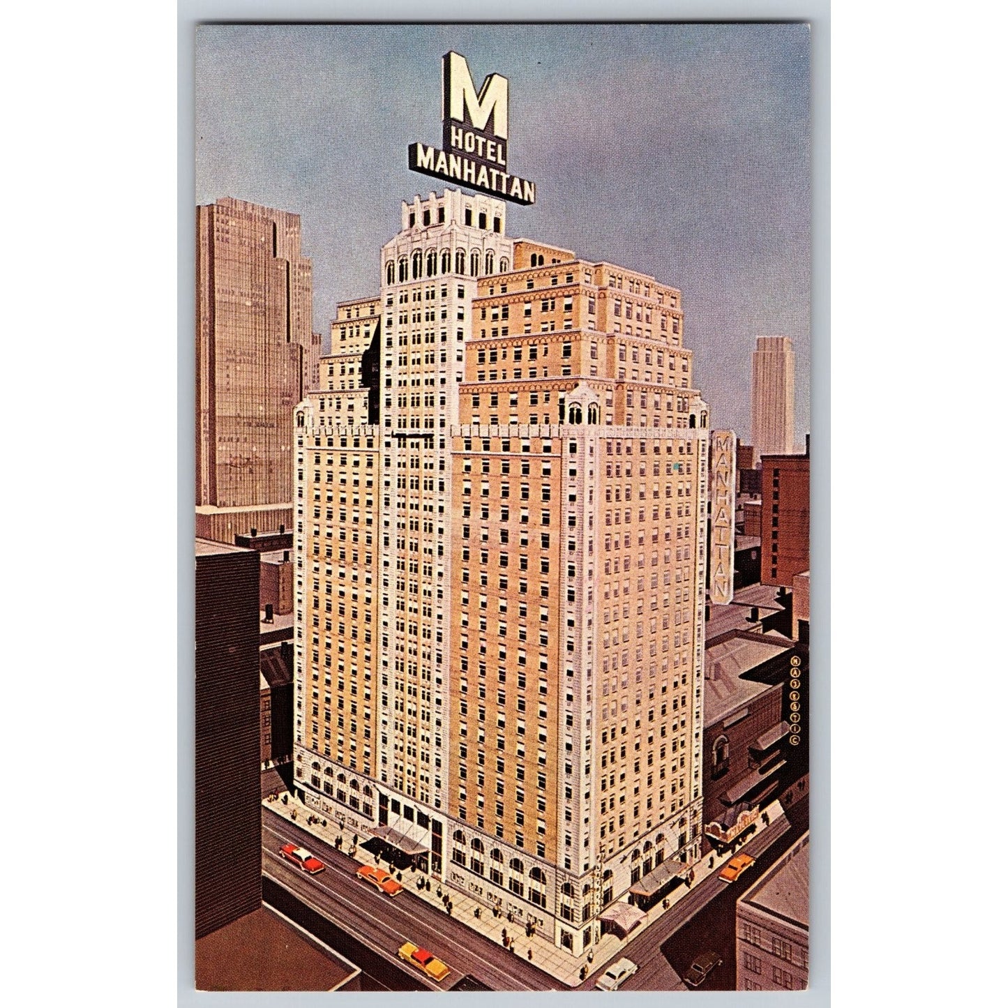 New York City NY Hotel Manhattan Chrome Postcard Unused