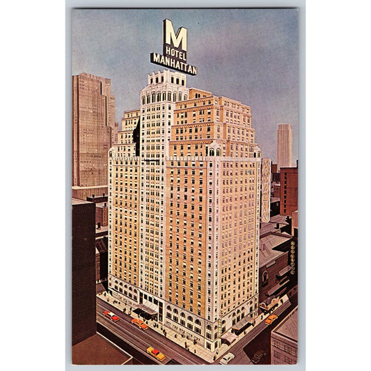 New York City NY Hotel Manhattan Chrome Postcard Unused