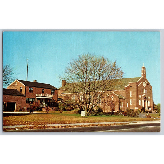 Seaford DE Delaware Our Lady of Lourdes RC Church Chrome Postcard Unused