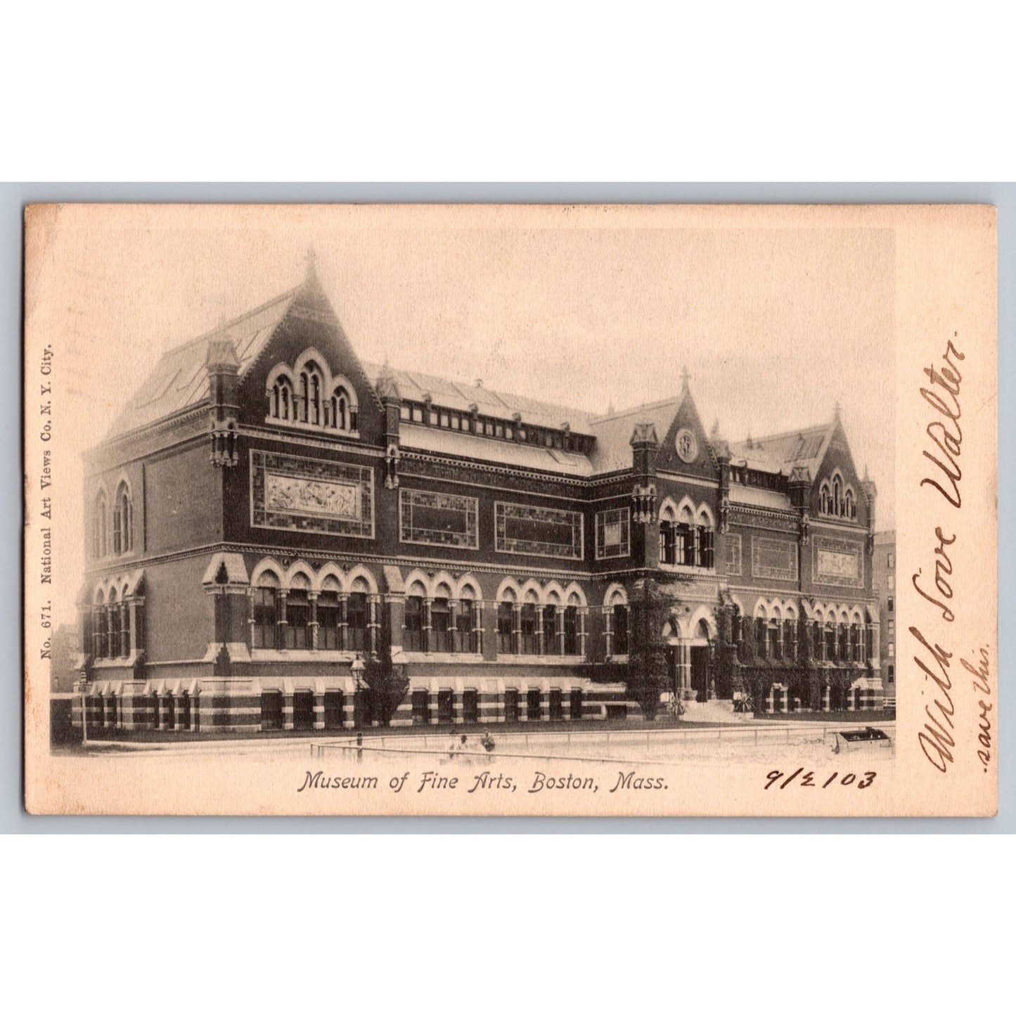 Boston MA Massachusetts Museum Of Fine Arts 1903 Postcard National Art Views Co