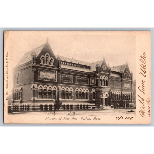 Boston MA Massachusetts Museum Of Fine Arts 1903 Postcard National Art Views Co
