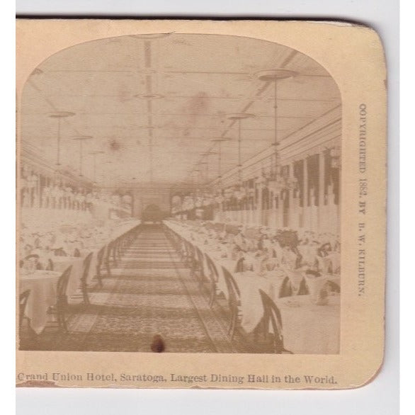 Dining Hall Grand Union Hotel Stereoview Saratoga NY Kilburn Brothers 1880s