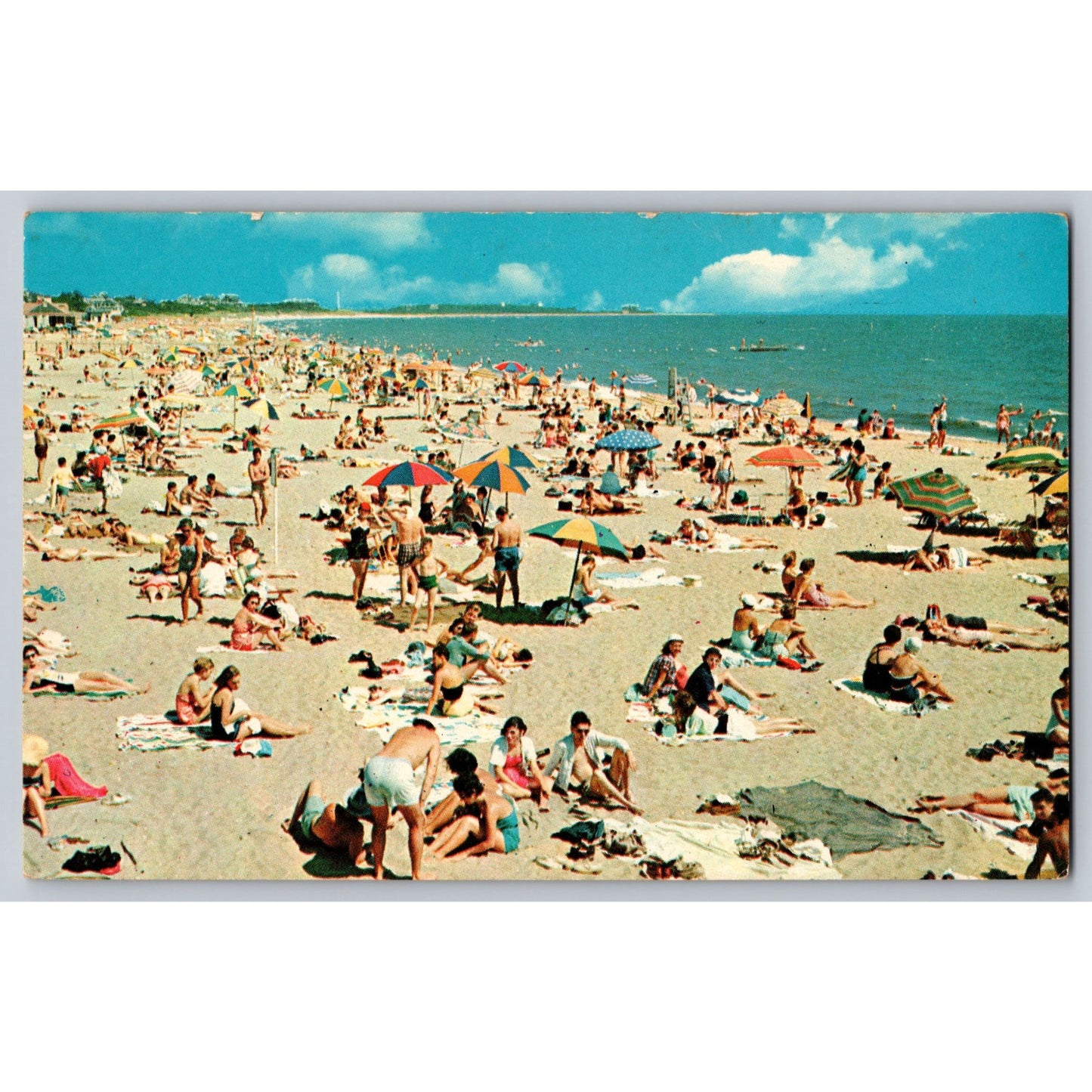 Double Beach CT Connecticut Greetings From 1950s Chrome Postcard Unused